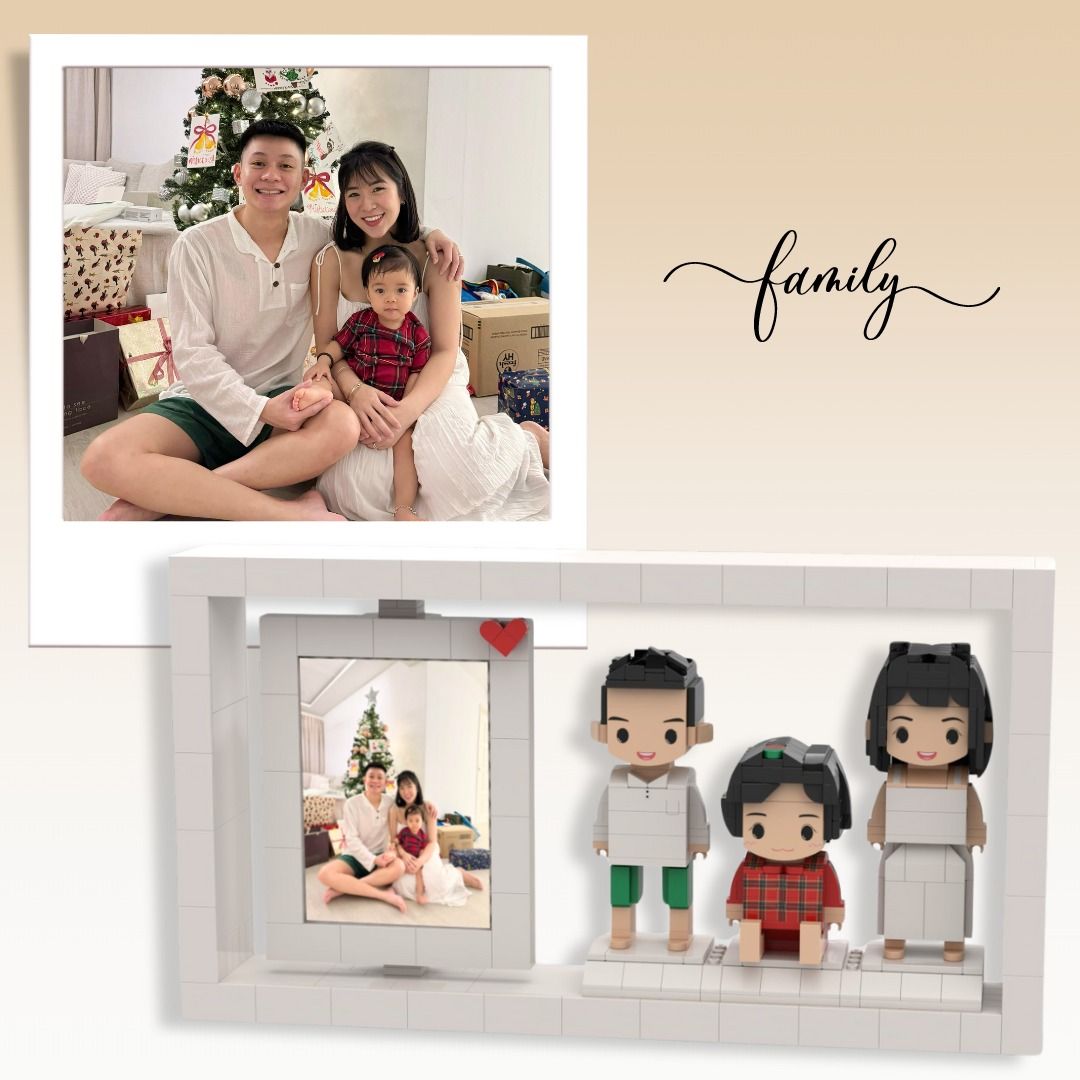 Personalised Family Custom Mini Blocks with Photo Frame Perfect