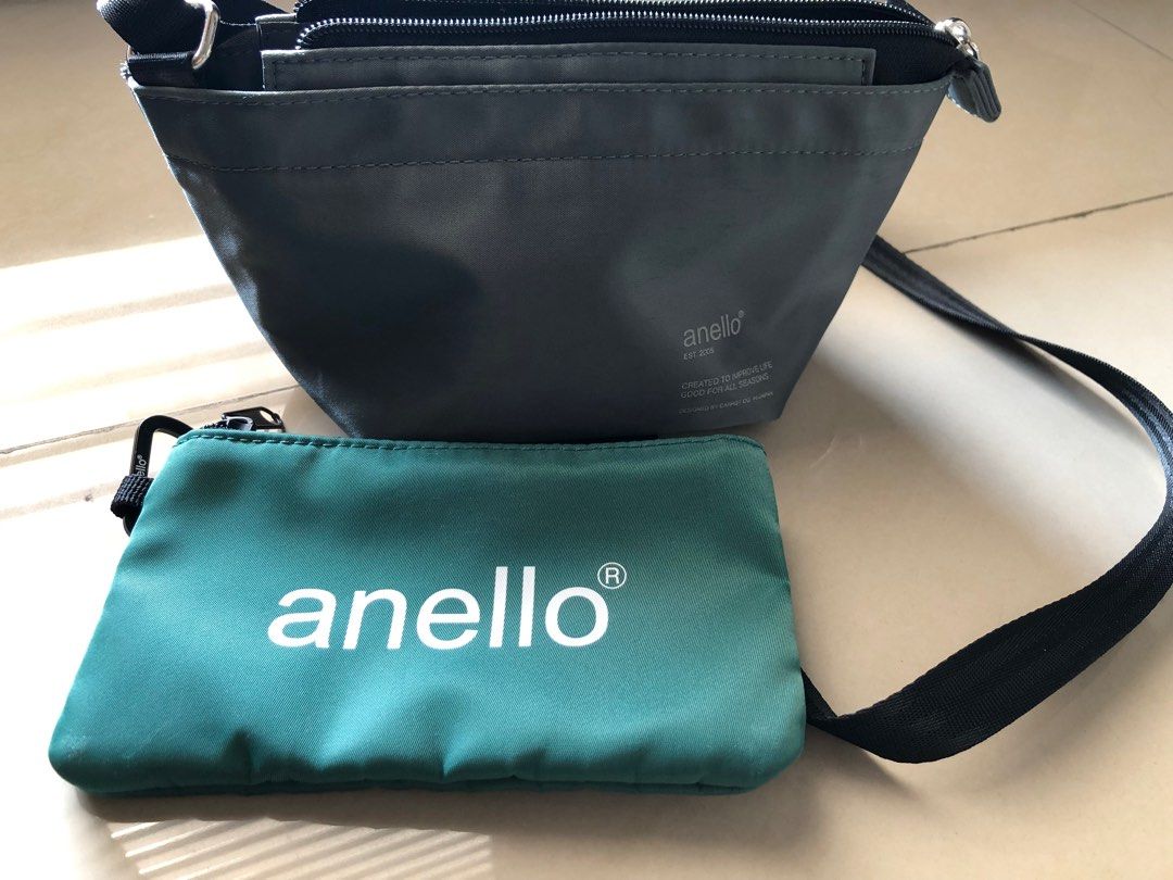 PRELOVED ANELLO. SMALL SLING BAG GREEN WITH POUCH Men s Fashion Bags Sling Bags on Carousell