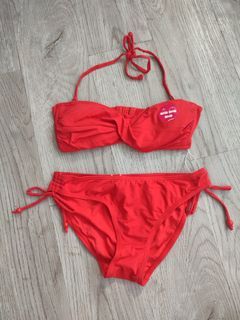 Red two-piece swimsuit