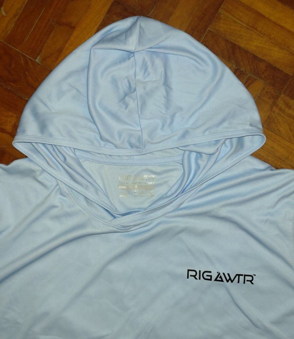 RIG WATER - outdoor activity -Rig & Water Performance Logo Fishing Long  Sleeve - hoodie - T-Shirt Men's Size XL UPF protect, 男裝, 外套及戶外衣服- Carousell