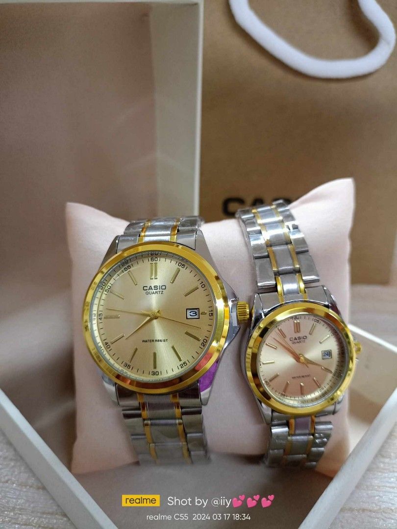 Casio Enticer Silver Analog Dial & Chain Elegant Gift Watch for Couple