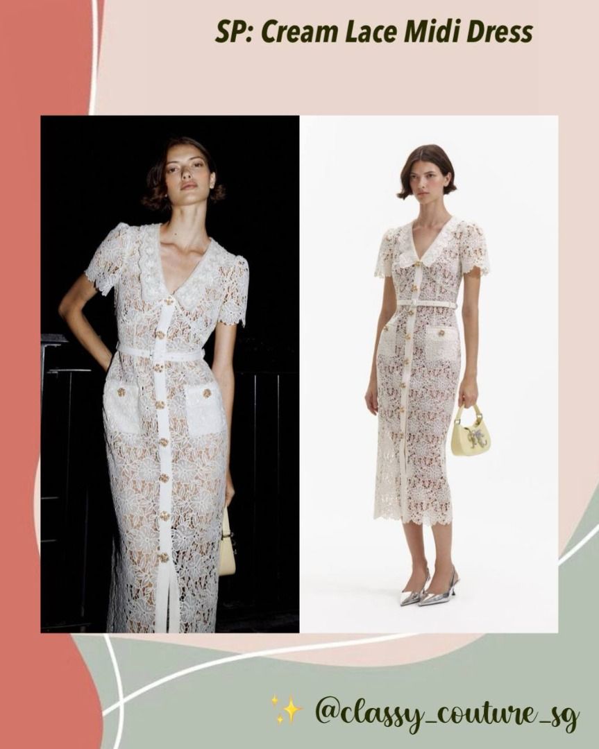 Cream lace dress hot sale
