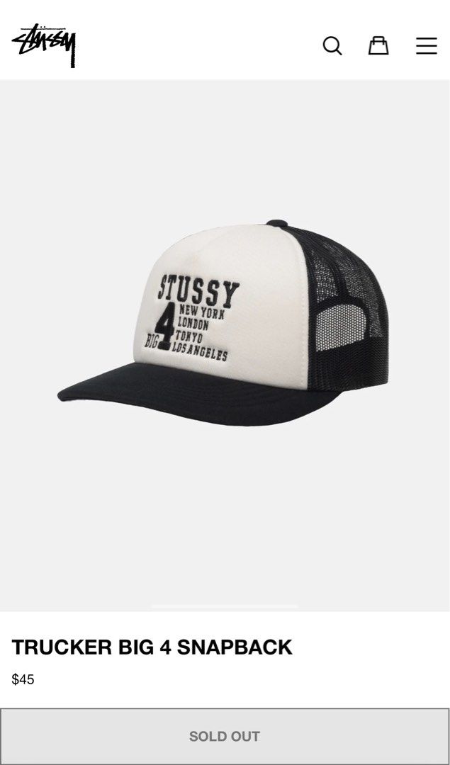 STUSSY ステューシー TRUCKER BIG 4 SNAPBACK - 帽子