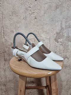 "The Row" - Coco Twist Leather Sling back Heels -
