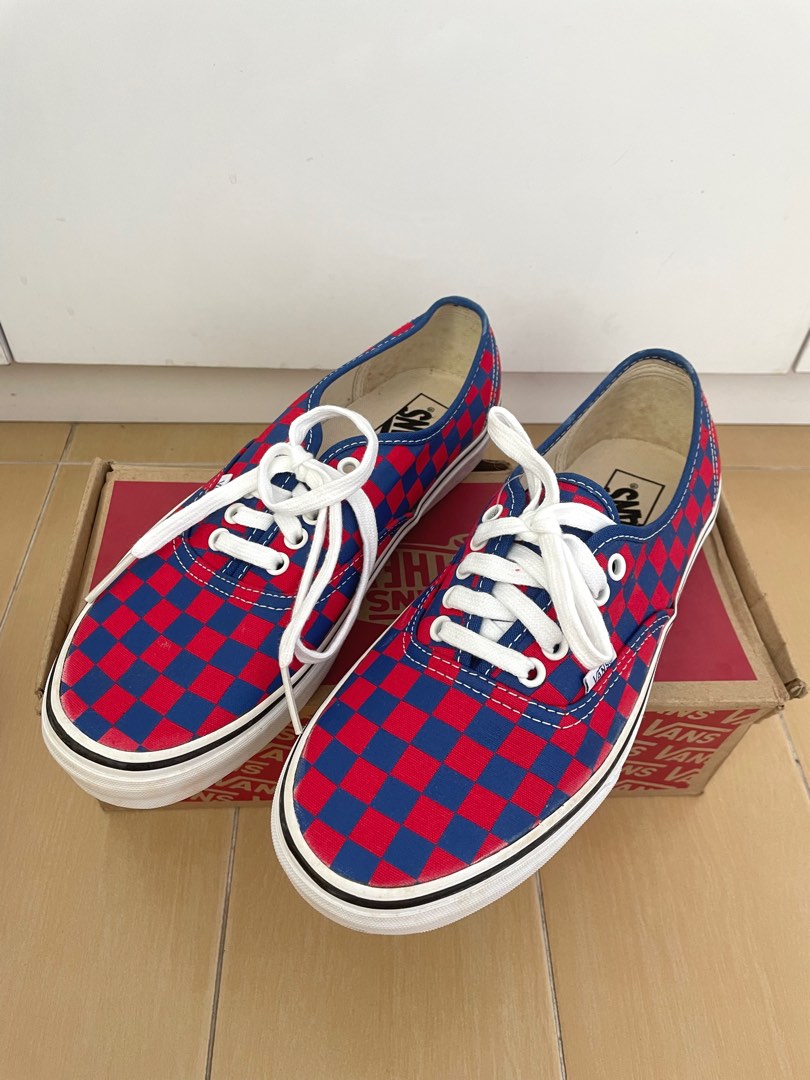 Red blue checkered vans top