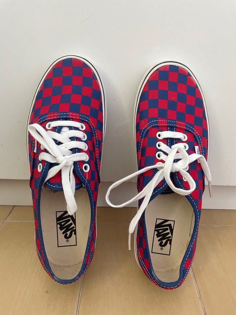 Vans Authentic US9 Golden Coast Blue Red Checker