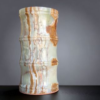 Vintage Large onyx cylindrical vase Japan surplus