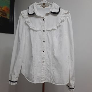 ✧*。white polo with corset ✧*。, Women's Fashion, Tops, Longsleeves on  Carousell