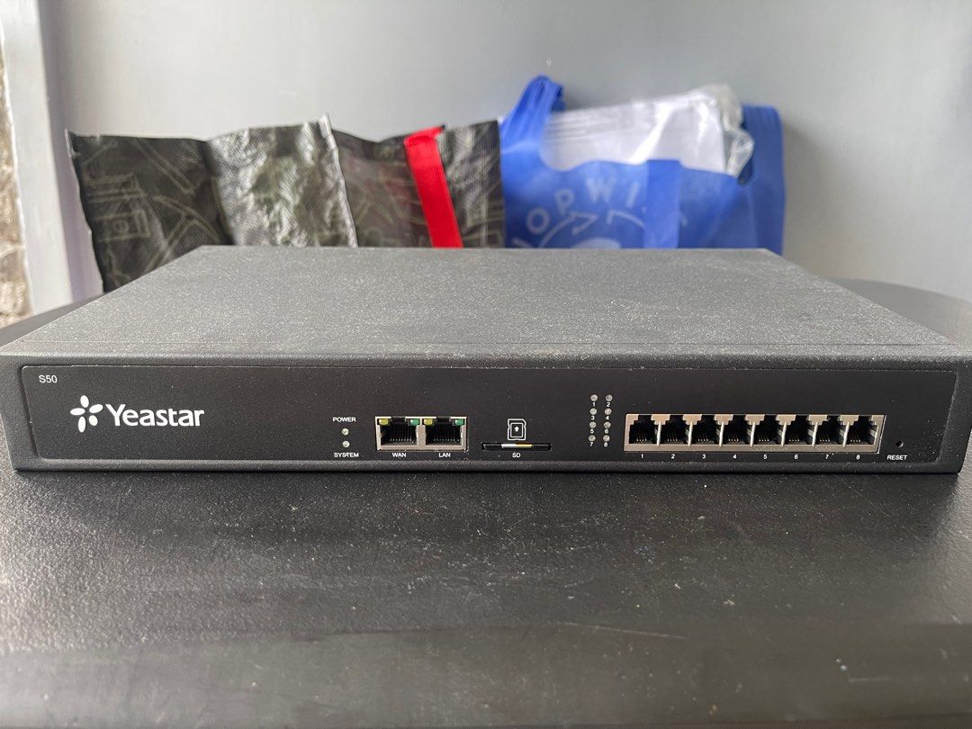 Yeastar S50 VoIP PBX Phone System (Category: Networking) located in Paranaque City. Submitted by shark_studios (Listing ID 1293842249, Image 1). Description: Up to 50 users and 25 concurrent calls -Includes 50 SIP trunks -Add module cards to activate additional ports up to 8 Analog, 8 BRI, and 4 GSM -Includes 5,000 minutes of expandable voicemail storage -Built-in call recording capability -Add on powerful apps including auto provisioning, LDAP, 