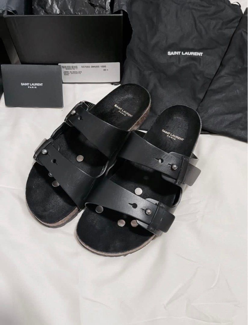 Ysl black slides store