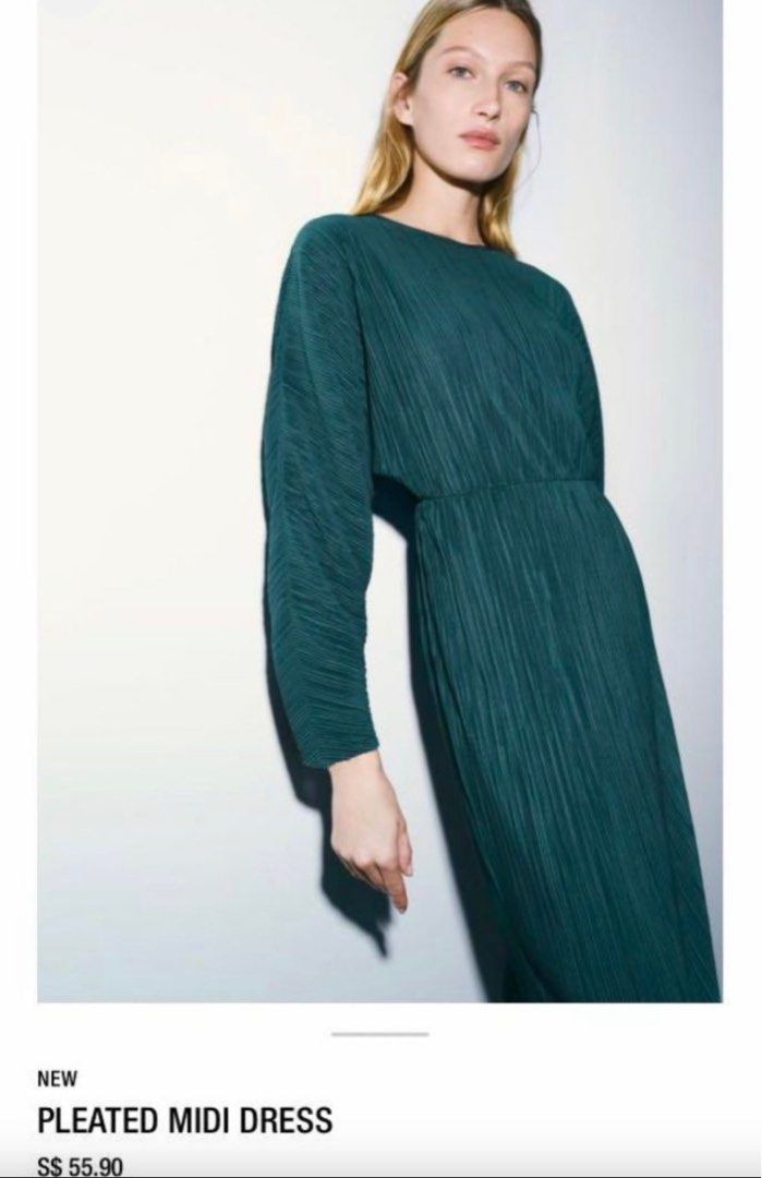 Zara pleated dress Women s Fashion Dresses Sets Dresses on Carousell