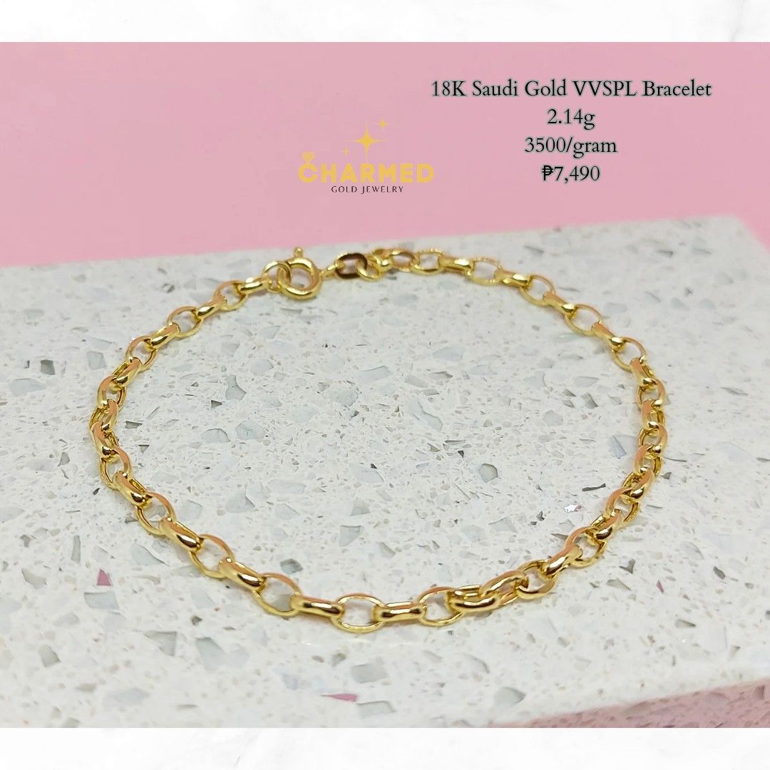 18K Saudi Gold Tauco Chain Link Bracelet, Women's Fashion, Jewelry &  Organizers, Bracelets on Carousell