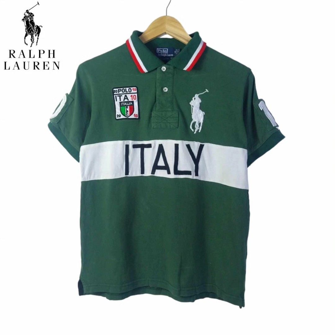 999PHP 80s VTG RALPH LAUREN POLOSHIRT ITALY NUM 10 BIG