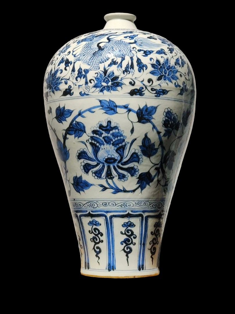 古董瓷器收藏：元青花纏枝蓮紋梅瓶（元代風格）收藏品級別💎💎, 興趣及 