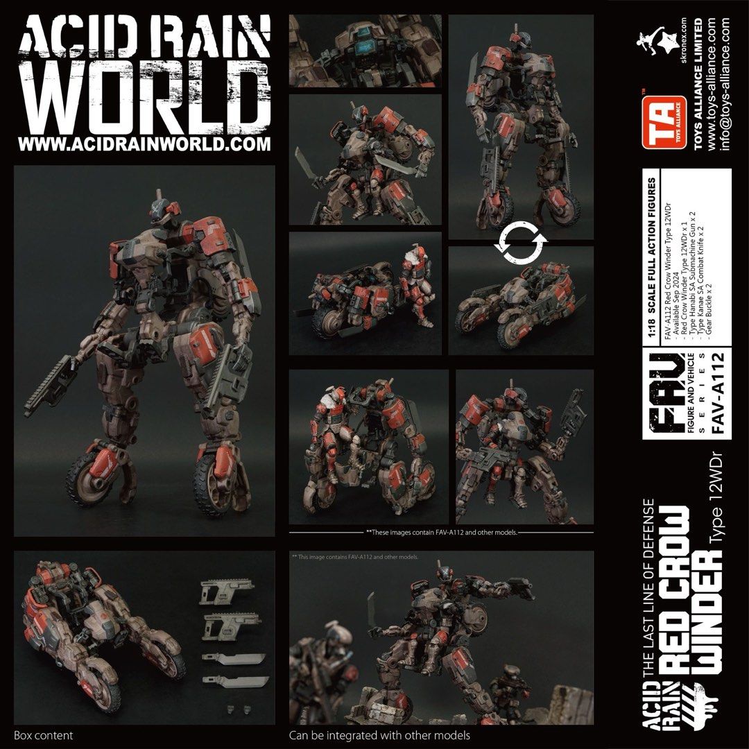 預訂品Pre-order Toys Alliance Acid Rain World 1:18 Figure And Vehicle FAV-A112  Red Crow Winder Type 12WDr 赤鴉溫德12式WDr 赤烏ワインダータイプ12WDr 酸雨戰爭