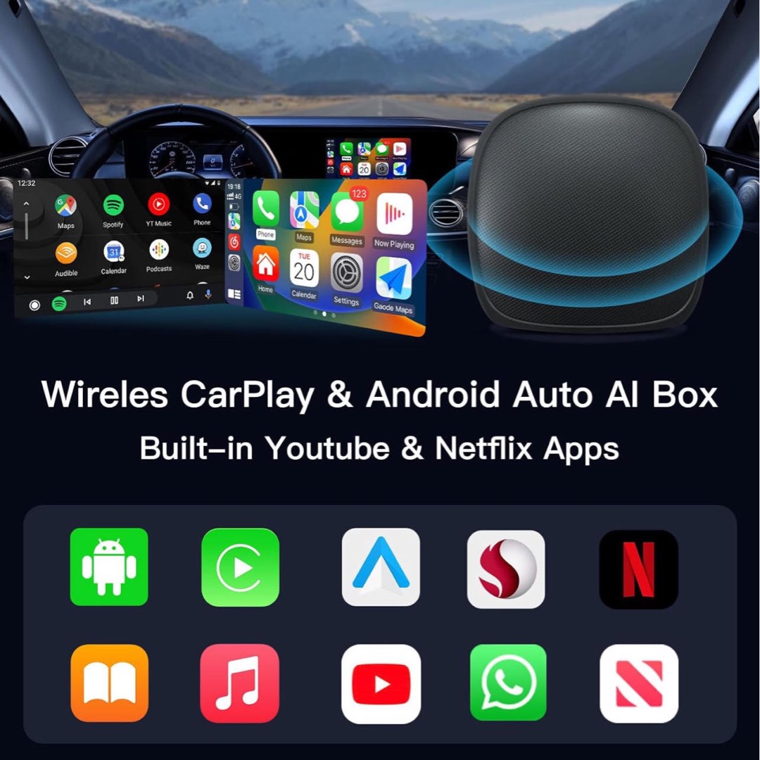 AUTOabc Wireless CarPlay Android Auto Adapter Magic Box with