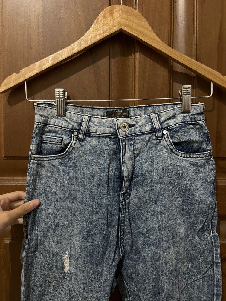 BERSHKA Ripped Highwaist Jegging Stretch Jeans Denim Skinny