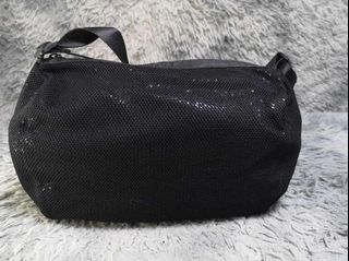 Black Zipper Mesh Duffle Bag