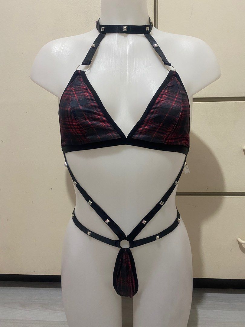 Bnew sexy lingerie caged choker punk goth gothic grunge, Women's Fashion,  Undergarments & Loungewear on Carousell