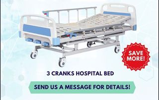 Brand New 3 cranks hospital bed with mattress