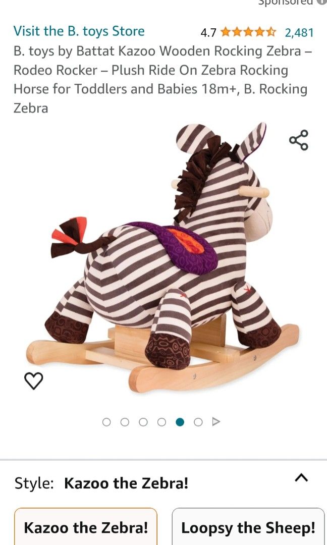 B toys rocking zebra hotsell