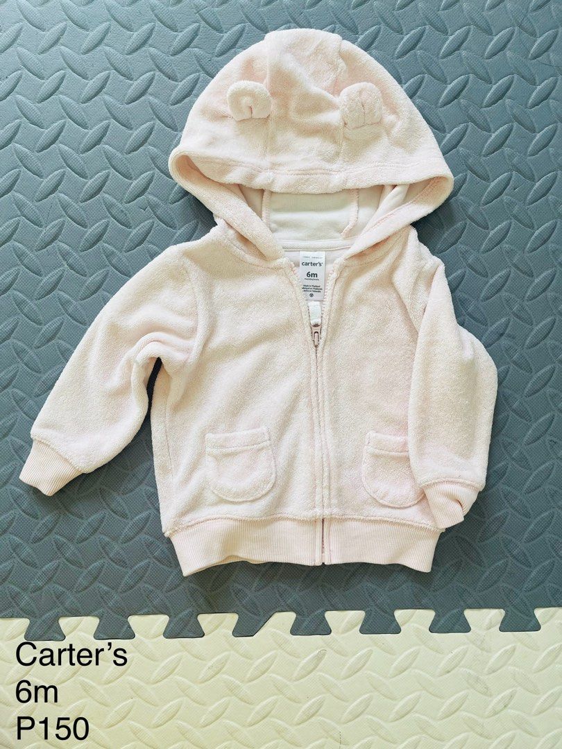 Carters 6m pink hooded jacket Babies Kids Babies Kids Fashion on Carousell