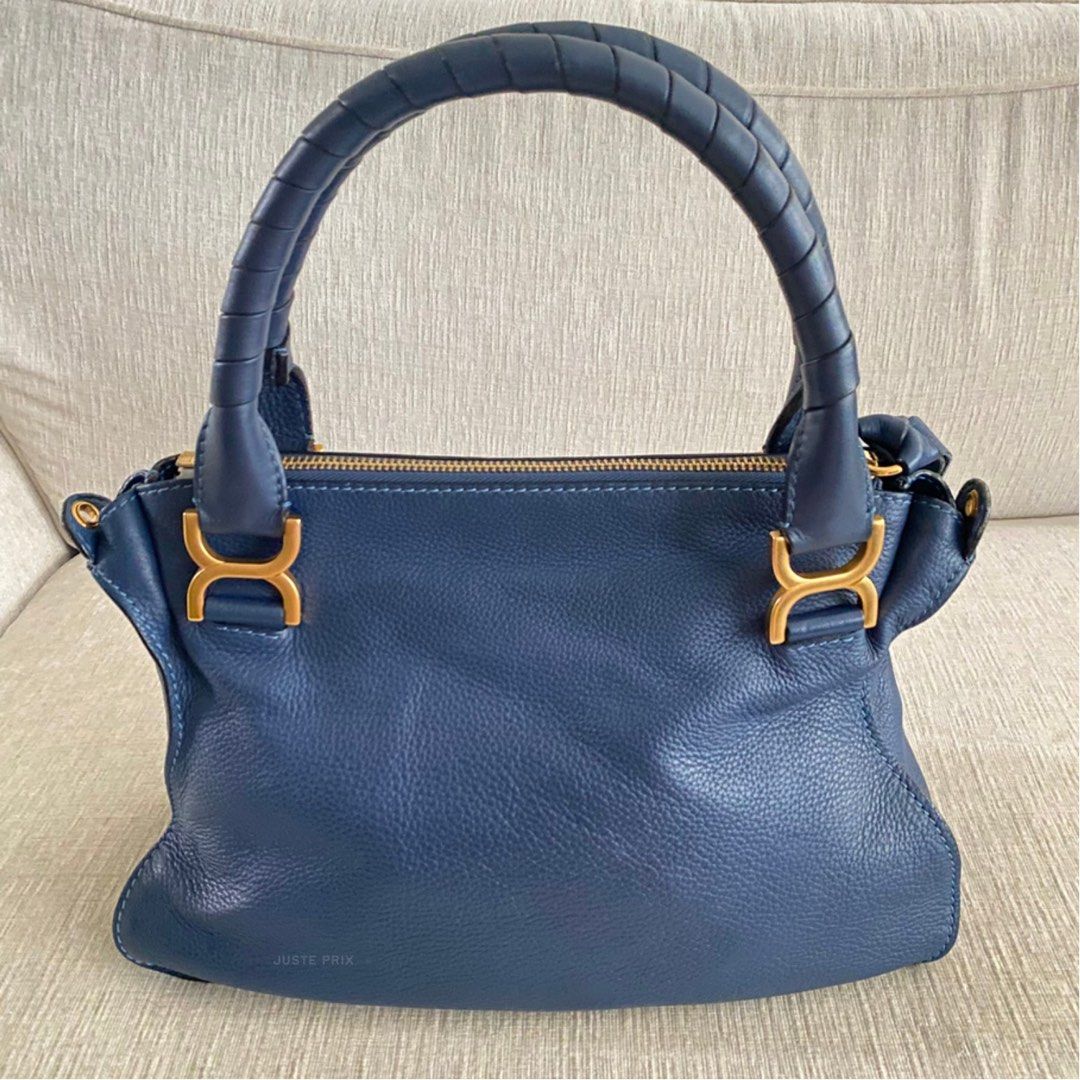 CHLOÉ Marcie (Category: Luxury Bags & Wallets) located in Makati City. Submitted by justeprix (Listing ID 1290743503, Image 3). Description: - Scuba blue leather with gold hardware - Used well but with care - With tag, dustbag, strap, care card and authenticity card - RFS: Declutterring PM us for more inquiries. .