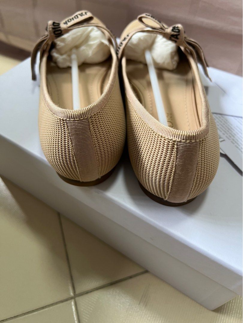 Christian Dior Miss J Adior Ballerina Flats Technical Fabric Nude