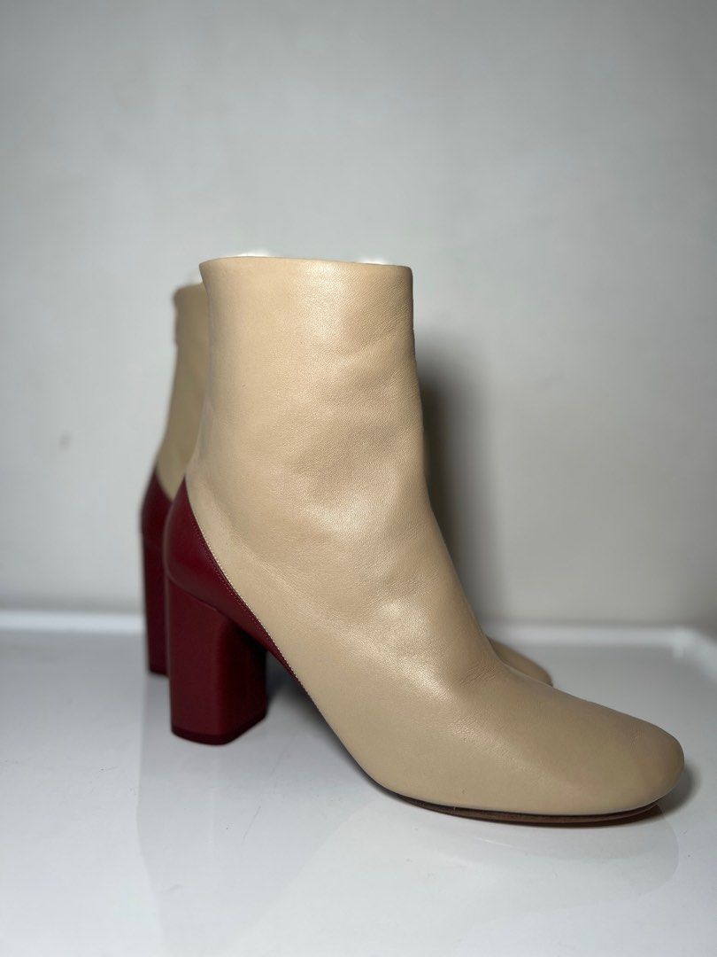 C line Two Toned Lamb Skin Ankle Boots Women s Fashion Footwear