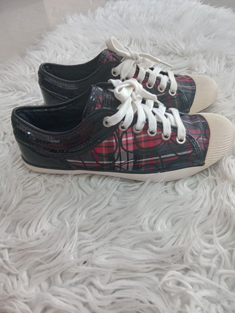 COACH Zorra Plaid Sneakers Womens Sneakers Designer Size 6.5