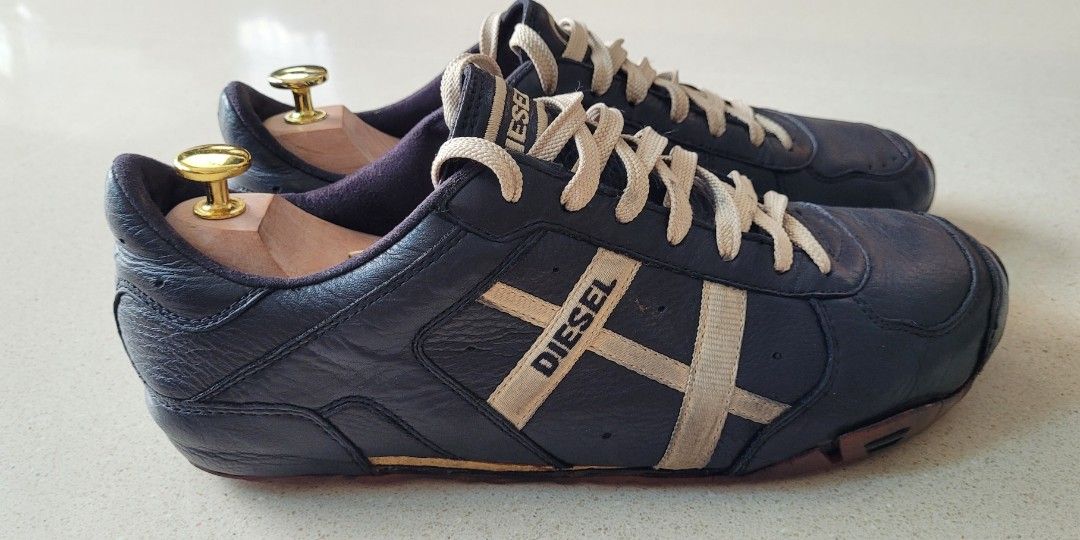 Diesel leather sneakers clearance