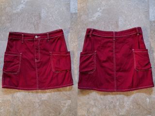 Forever 21 Red Denim Skirt