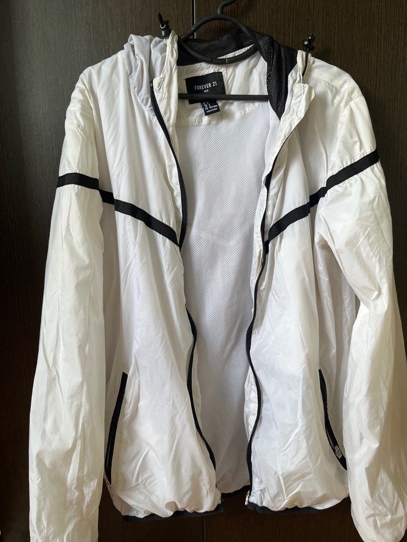 Forever 21 white best sale windbreaker