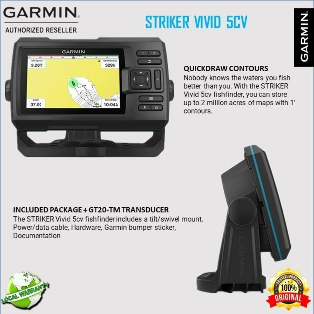 Garmin - Striker Vivid 5cv Fishfinder - with GT20-TM