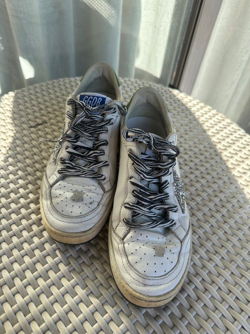 GGDB Ballstar Sneakers 38 (Category: Sneakers) located in Muntinlupa City. Submitted by luvvluxx (Listing ID 1290753970, Image 1). Description: Golden Goose Ballstar Green tab glitter star. Size 38 fits US7-7.5 25cm No inclusions.