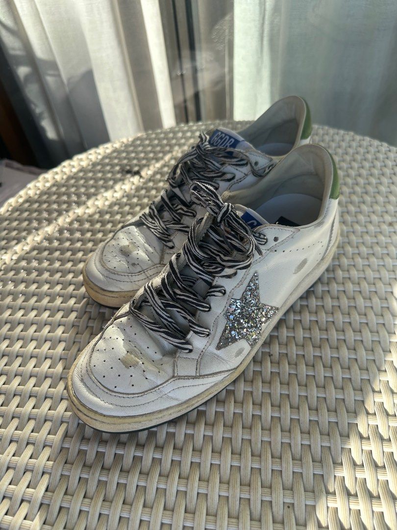 GGDB Ballstar Sneakers 38 (Category: Sneakers) located in Muntinlupa City. Submitted by luvvluxx (Listing ID 1290753970, Image 2). Description: Golden Goose Ballstar Green tab glitter star. Size 38 fits US7-7.5 25cm No inclusions.