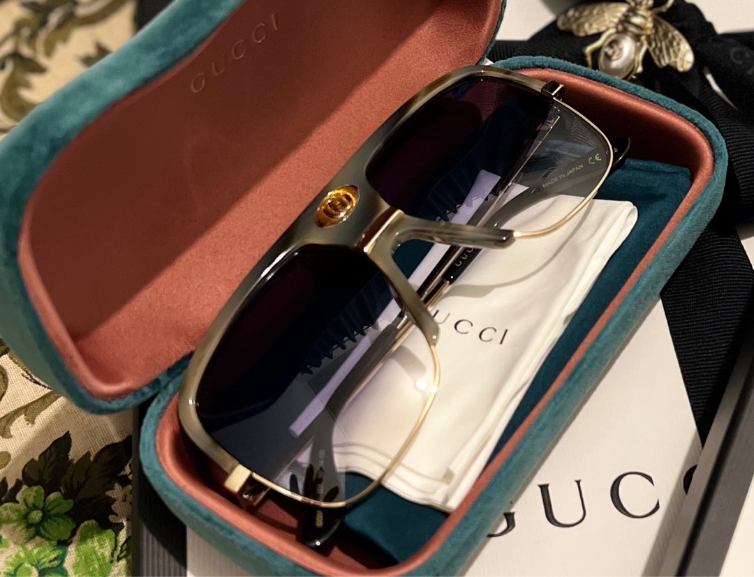 NEW Gucci GG0956S-009 Black Havana Sunglasses | eBay