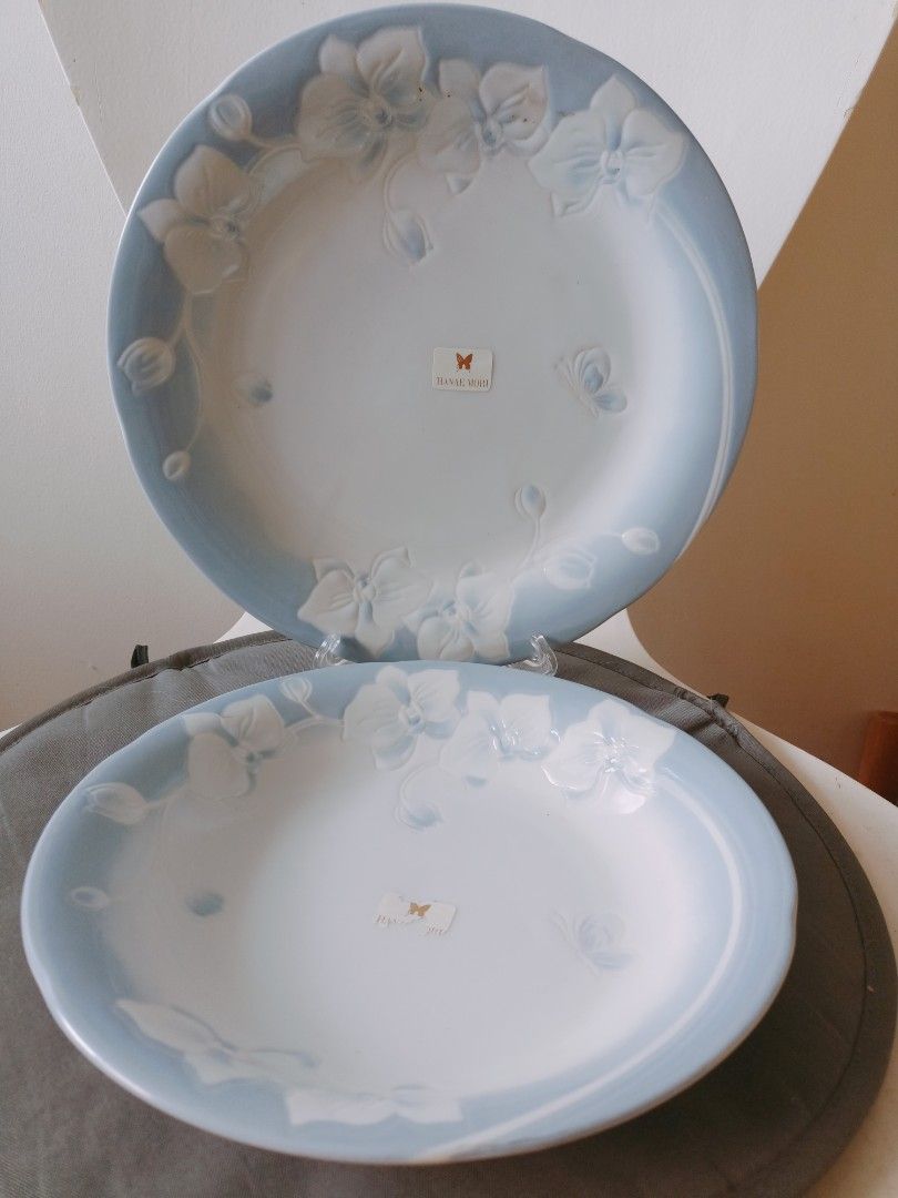 Hanae Mori plates (Category: Dinnerware & Cutlery) located in Mandaluyong City. Submitted by diynanay (Listing ID 1290677946, Image 2). Description: Hanae Mori vintage plates. unused. pristine condition with sticker. 850 for both plates.