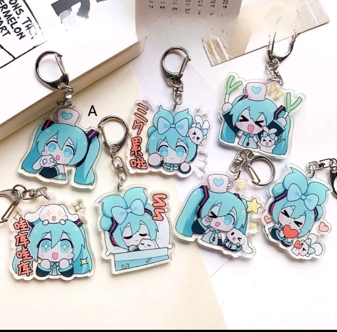 Hatsune Miku Keychains (Category: Other Merchandise) located in Singapore. Submitted by thatguyinboonlay (Listing ID 1290636498, Image 1). Description: Very cheap hatsune miku keychains for sale! Imported by my supplier, with 7 different designs These are produced upon order, so make sure you order earlier if you want it! Let me know which designs you want ^^ $6 for 1 $5 each for 3 or more $34 for all!.