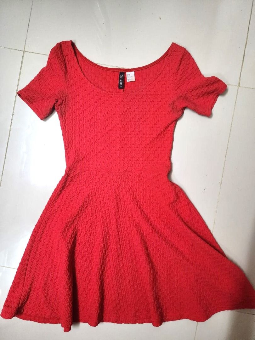H M Red Skater Dress Women s Fashion Dresses Sets Dresses on