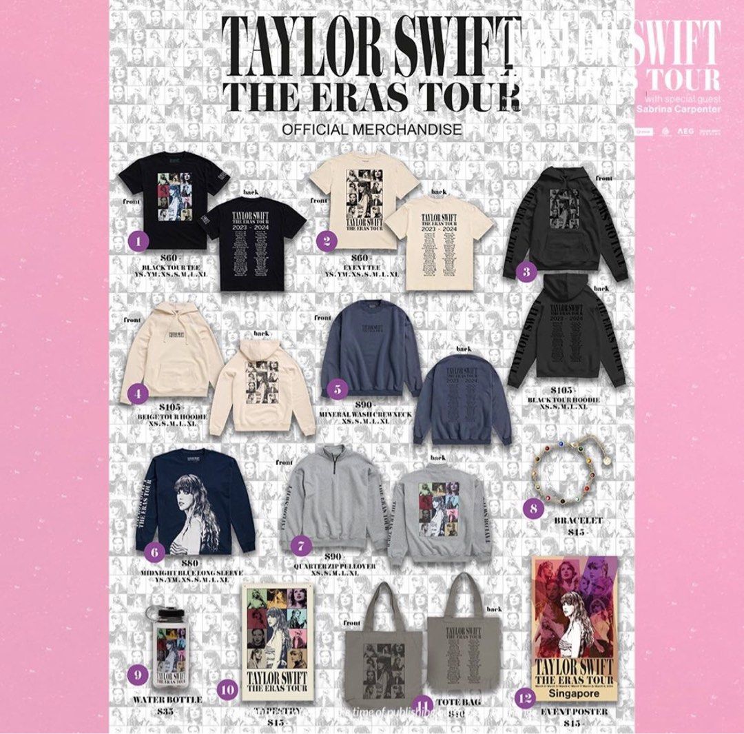 HTB Taylor Swift Eras Tour Merch Singapore, Hobbies & Toys ...