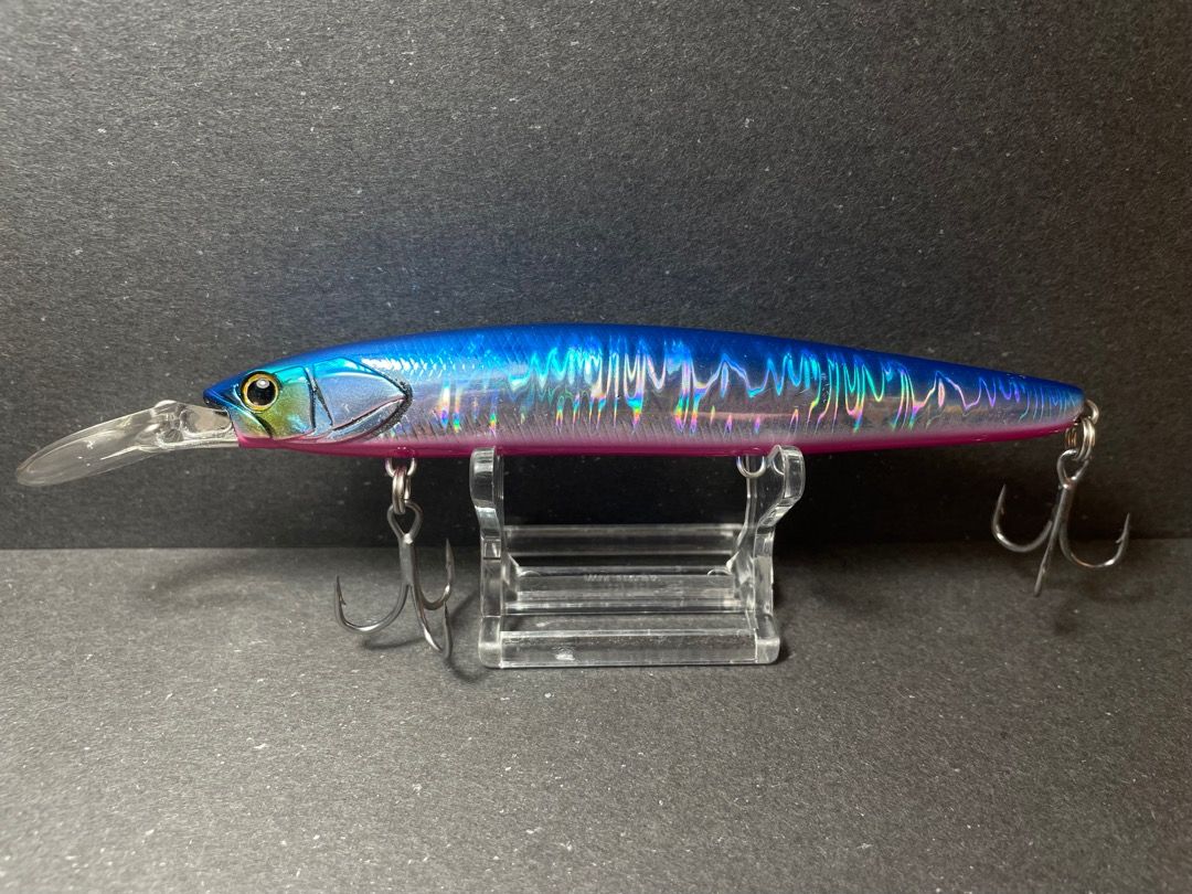 Jackall Big backer Wangan Minnow 128S-LB, holo blue, fishing lure ,, Sports  Equipment, Fishing on Carousell