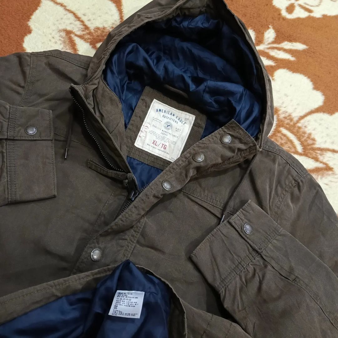 Jaket parka AMERICAN EAGLE mens casual original Fesyen Pria Pakaian Baju Luaran di Carousell