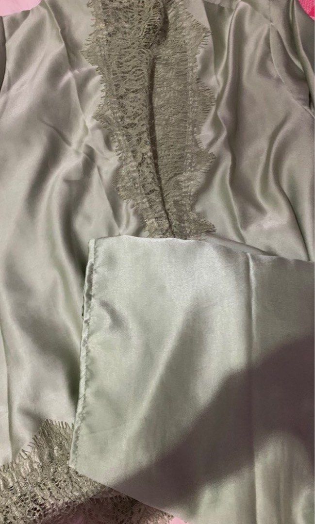 kebaya silk outer lace set Women s Fashion Muslimah Fashion Baju Kurung sets on Carousell