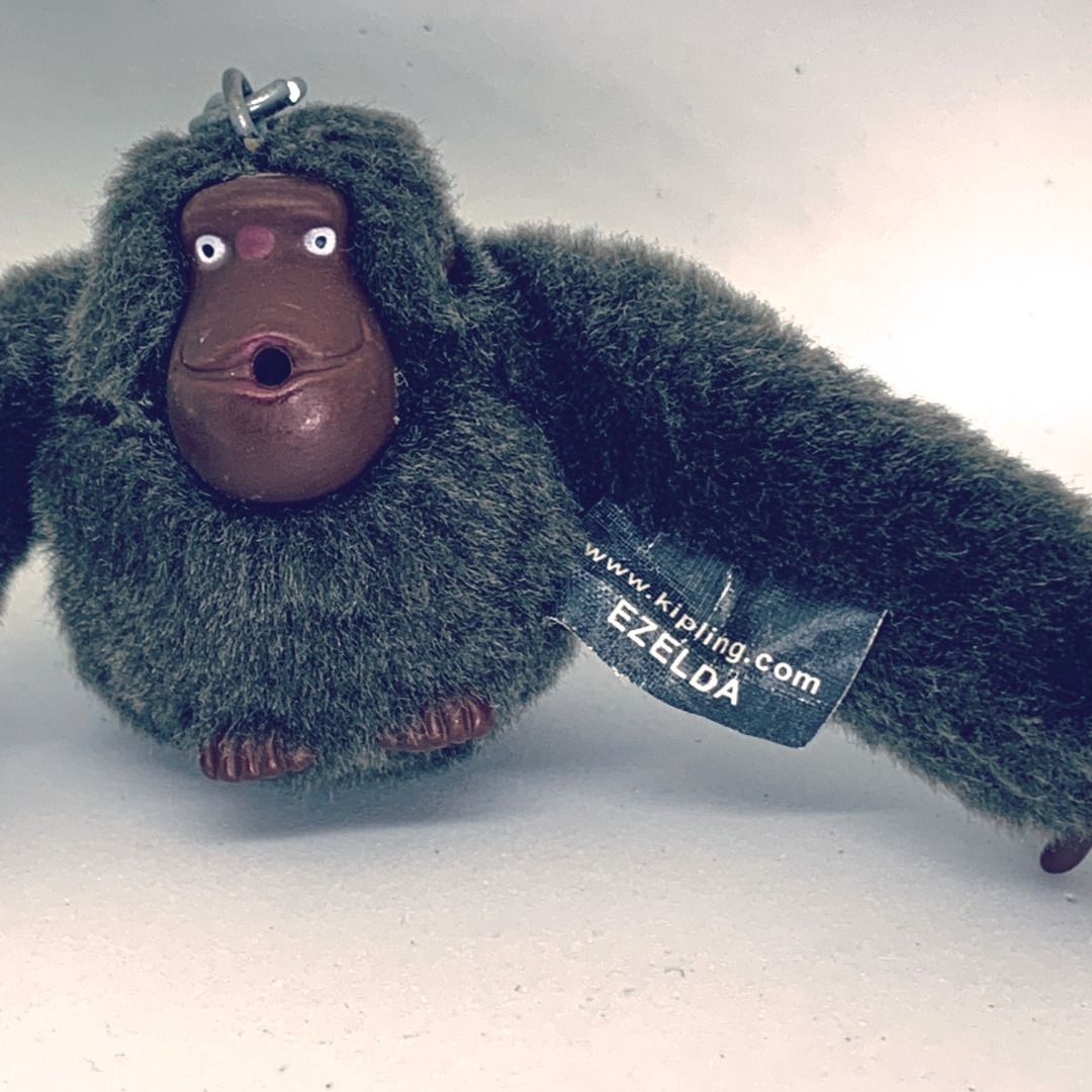 Kipling DARK GREY FURRY MONKEY KEYRING