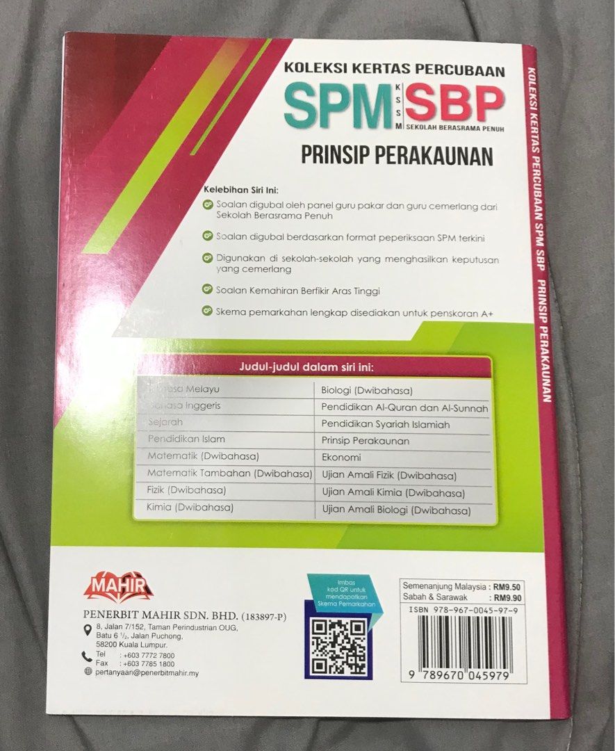 Koleksi Kertas Percubaan Spm Prinsip Perakaunan sbp, Hobbies & Toys