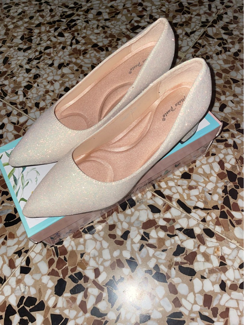 Formal wedges silver top