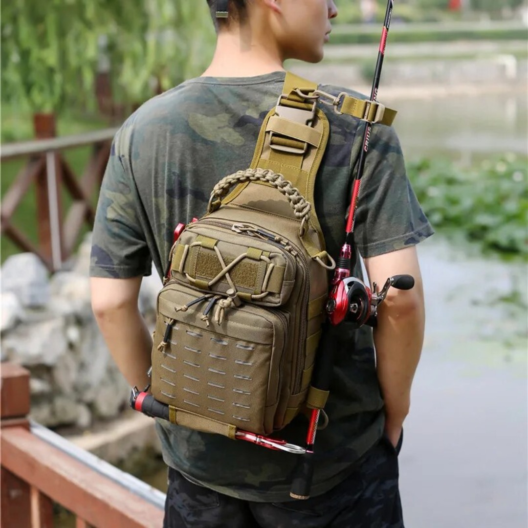 600D Nylon Outdoor Crossbody Bag Fishing Climbing Hiking Camping  Shoulder