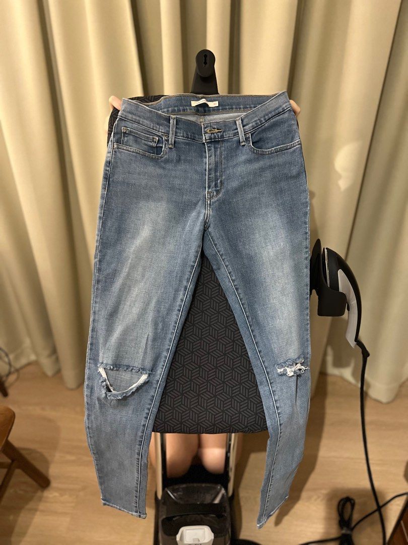 Levi's 710 super skinny ripped cheap jeans