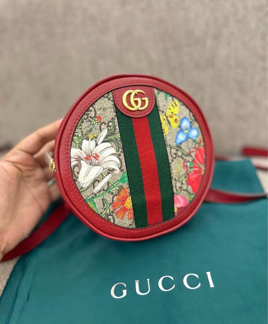 LIMITED EDITION GUCCI OPHIDIA MINI FLORAL ROUND BACKPACK Women s Fashion Bags Wallets Backpacks on Carousell